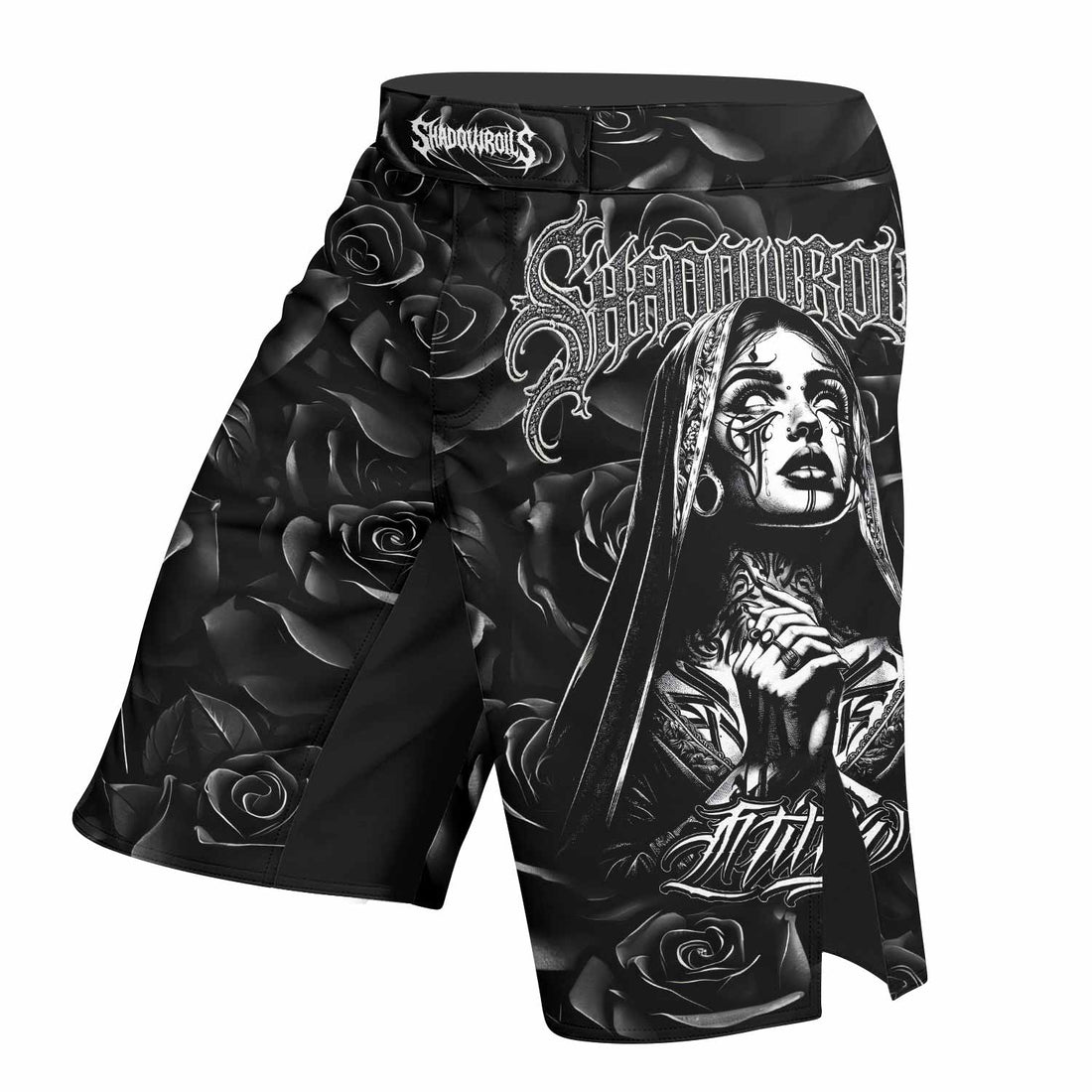 Pray for the Rave Fight Shorts – Durable MMA and Training Gear - right side mockup