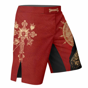 Mother of Sorrows Fight Shorts – Durable MMA Fight Shorts - right side mockup