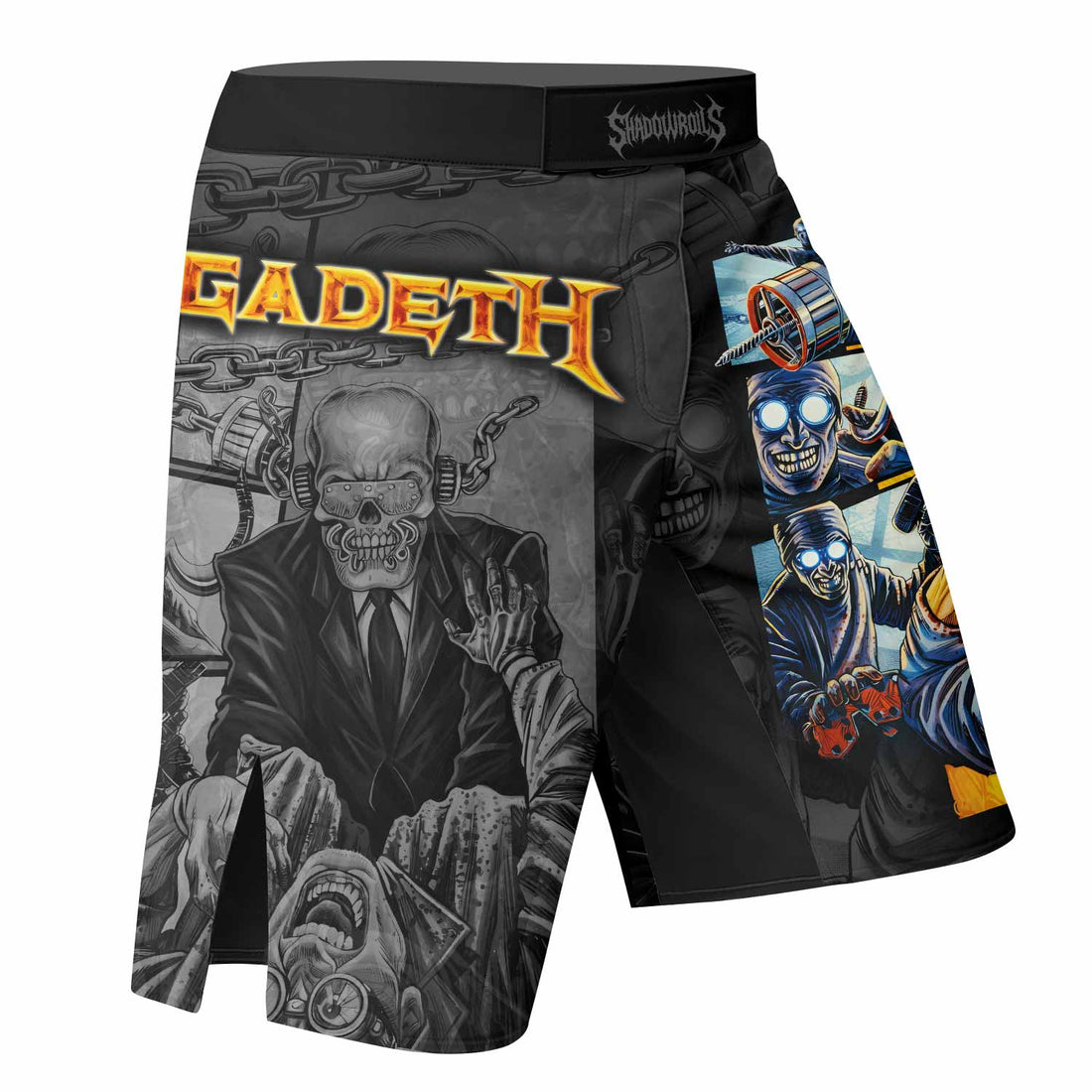 Megadeth Bloodstock Euro Tour Fight Shorts | MMA & BJJ Gear - right side mockup