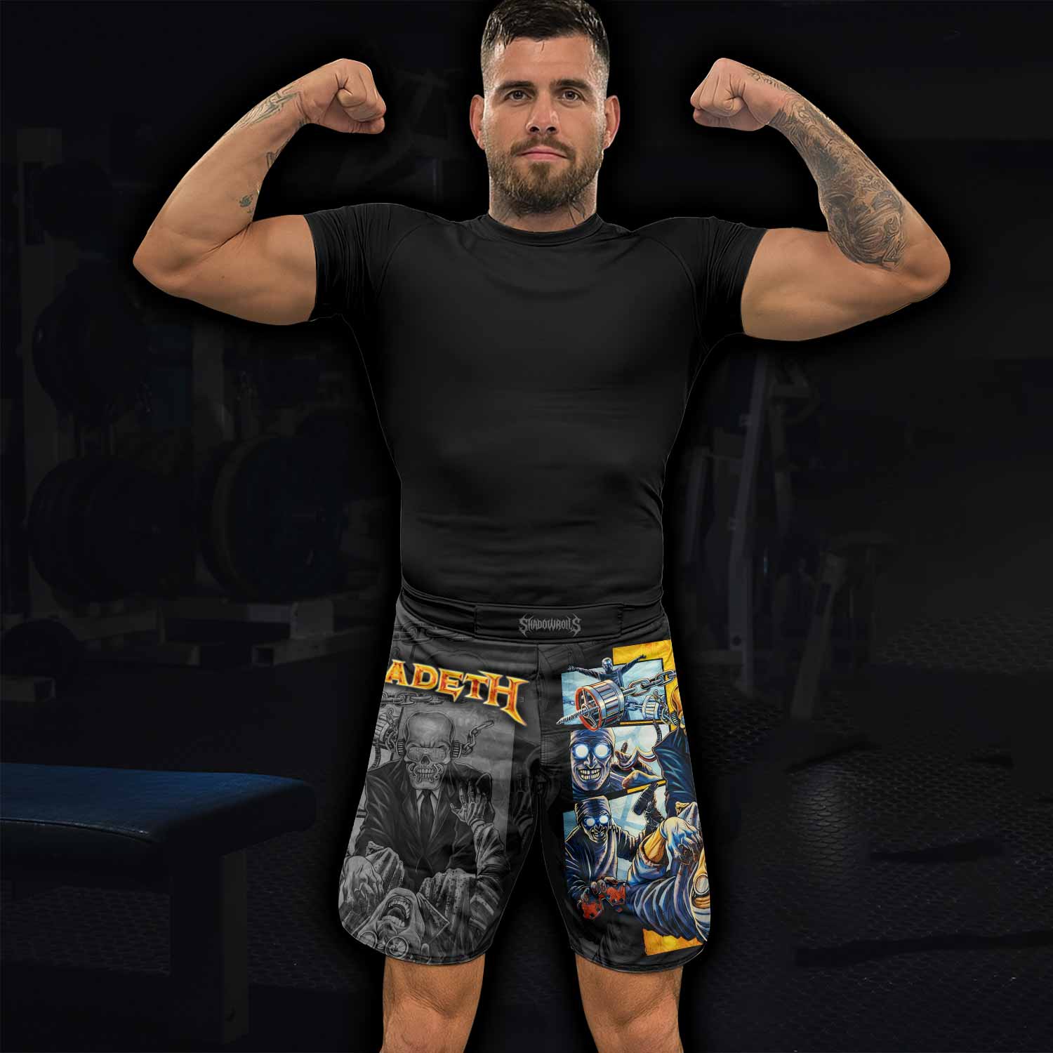 Megadeth Bloodstock Euro Tour Fight Shorts | MMA & BJJ Gear - lifestyle view