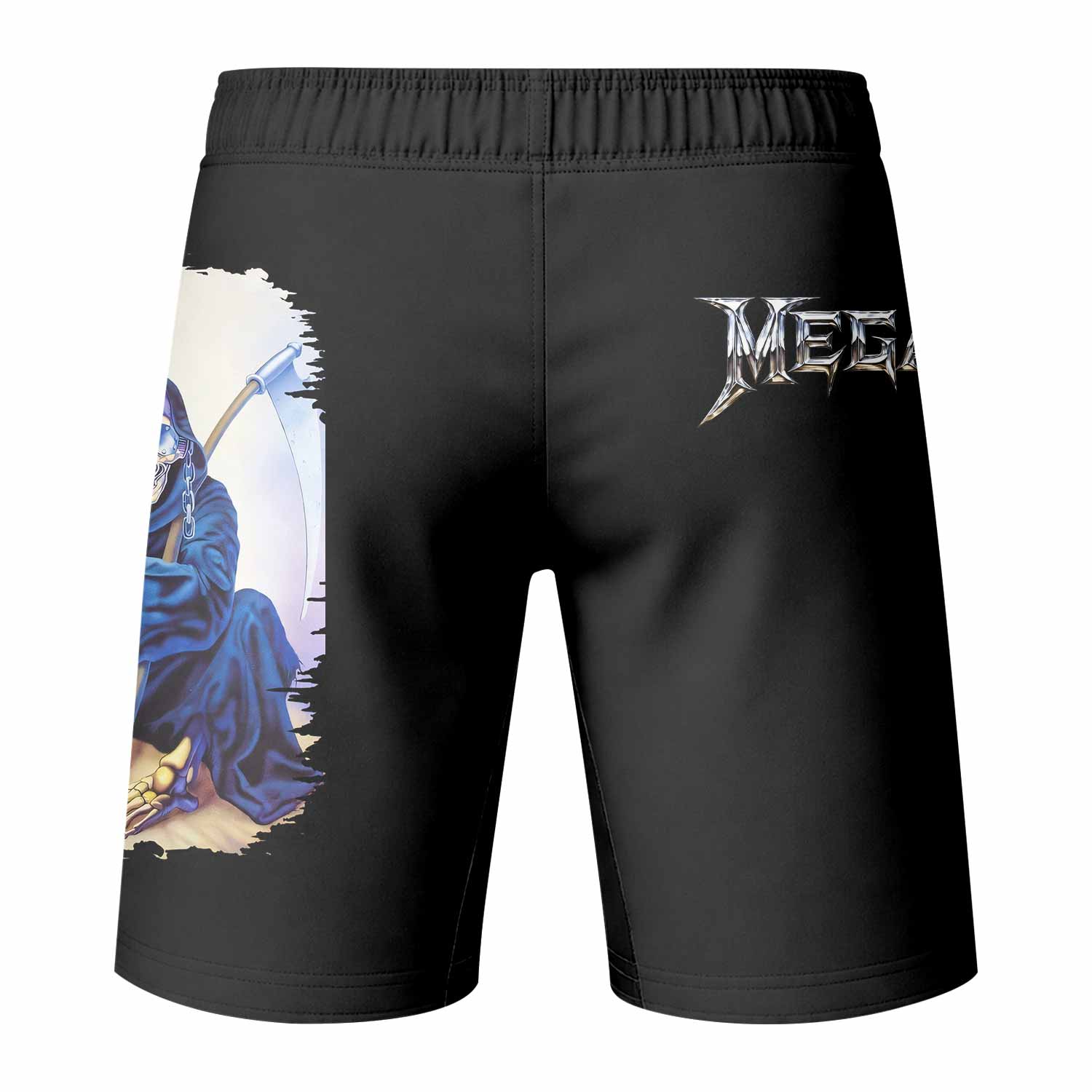 Megadeth Countdown to Submission Fight Shorts | Durable MMA Gear - back view mockup