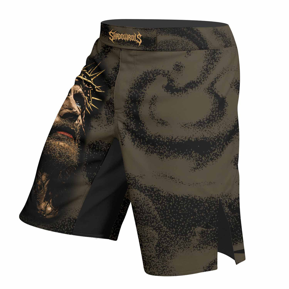 Live for Him Fight Shorts | Durable MMA, BJJ & Boxing Shorts - right side mockup