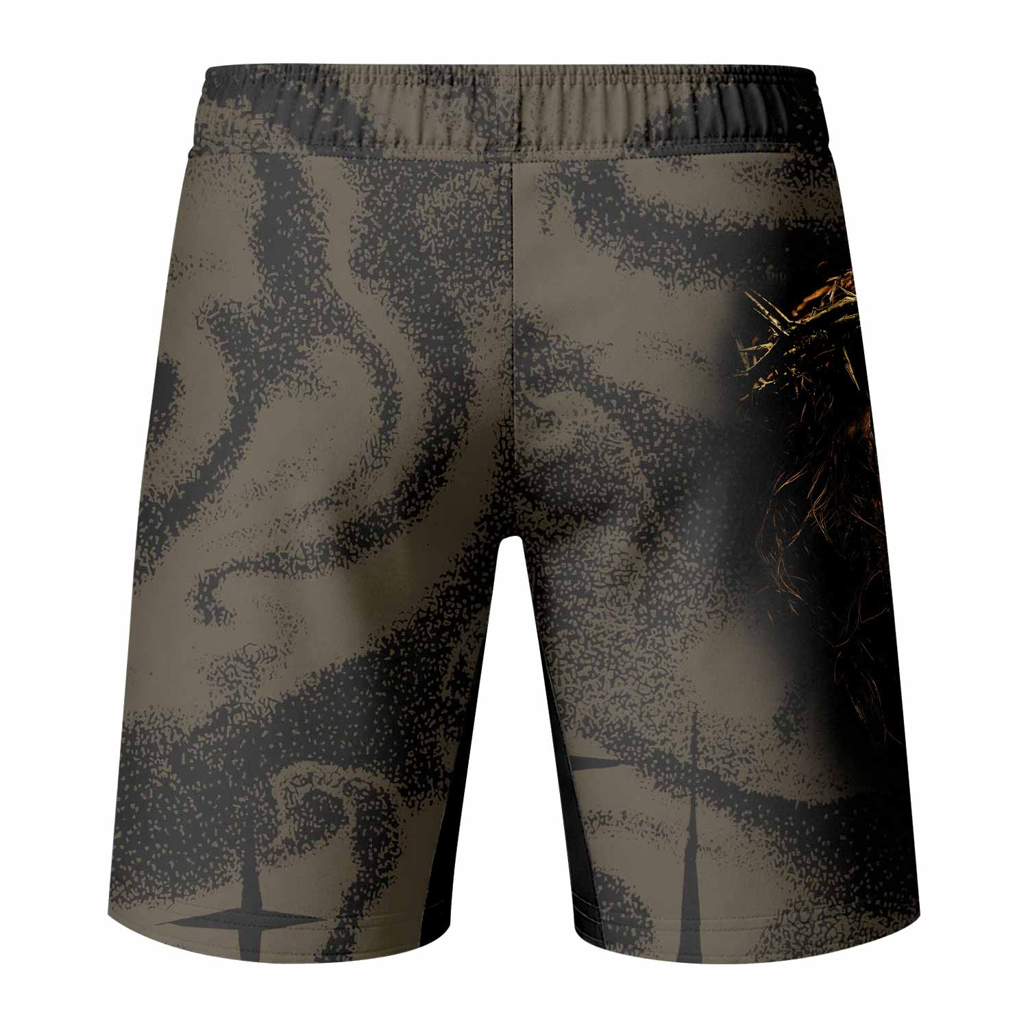 Live for Him Fight Shorts | Durable MMA, BJJ & Boxing Shorts - back view mockup