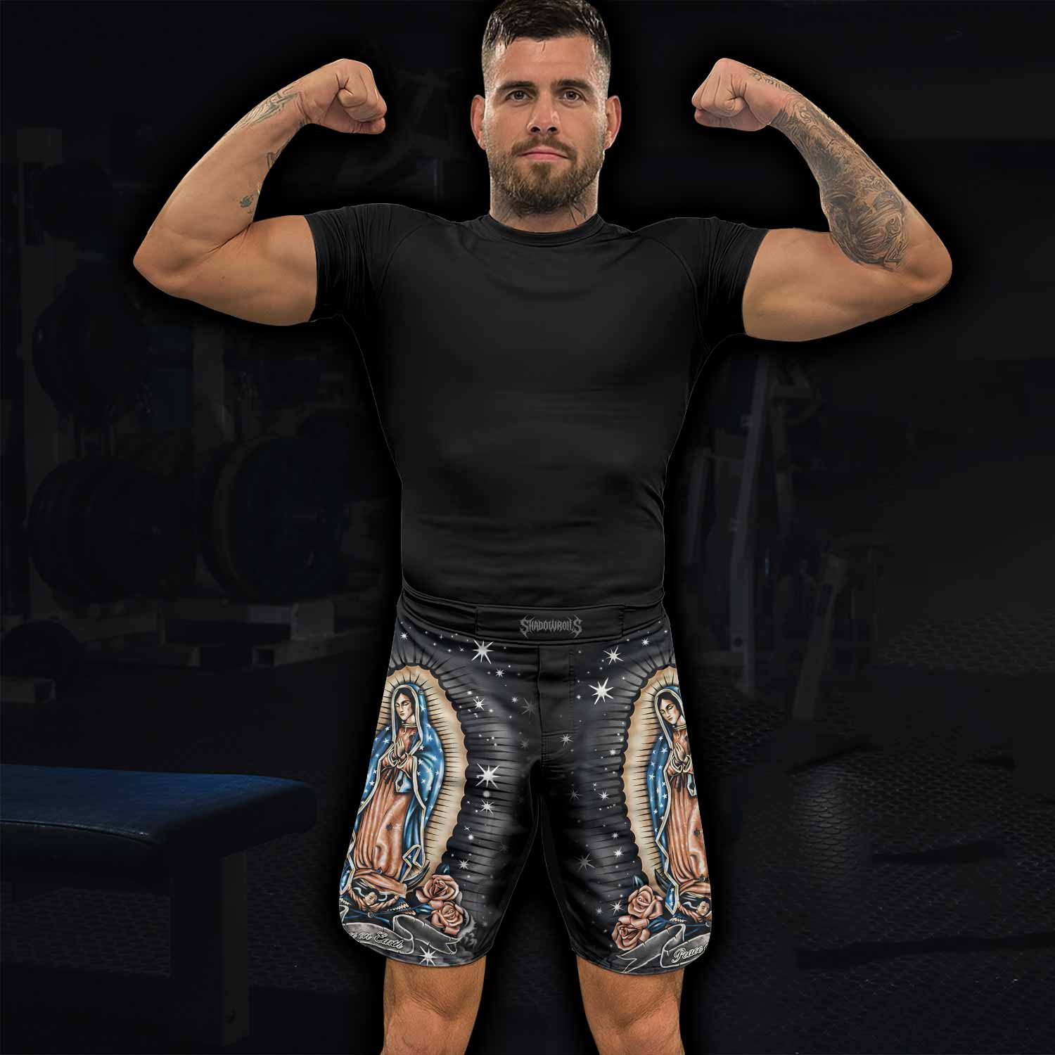 Peace on Earth Fight Shorts – Durable MMA, BJJ & Boxing Shorts - lifestyle view