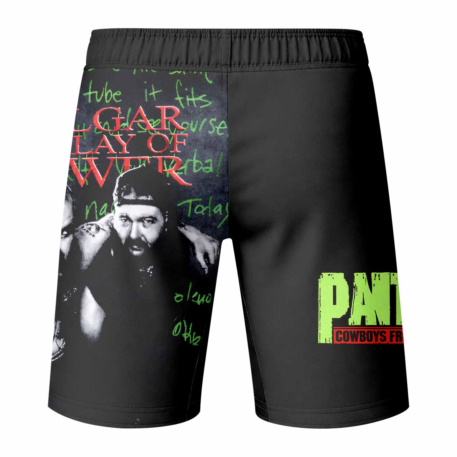 Pantera Cowboys From Hell Fight Shorts – Durable MMA Fight Shorts - back view mockup