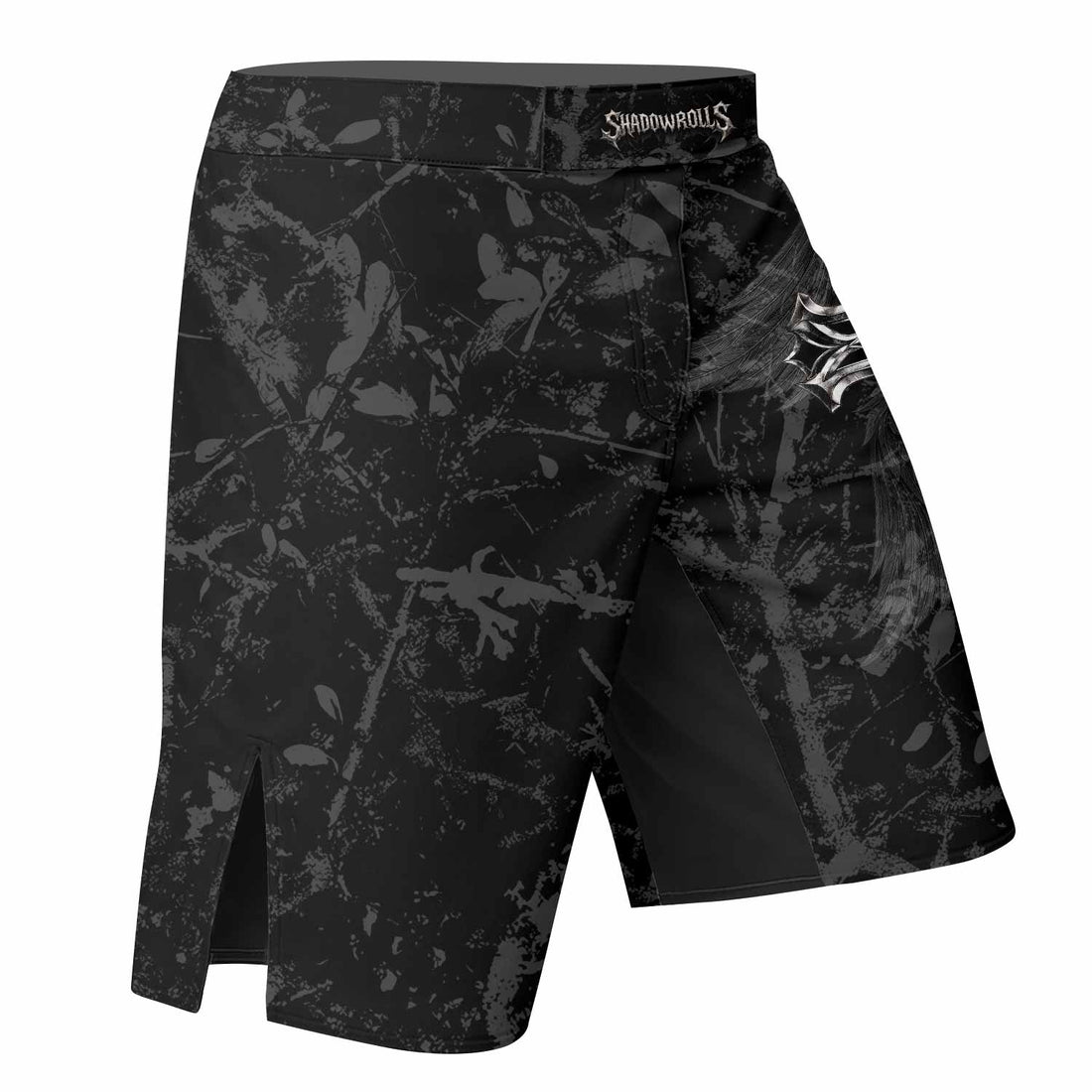 Crown of Thorns Cross Fight Shorts | MMA & BJJ Training Gear - right side mockup