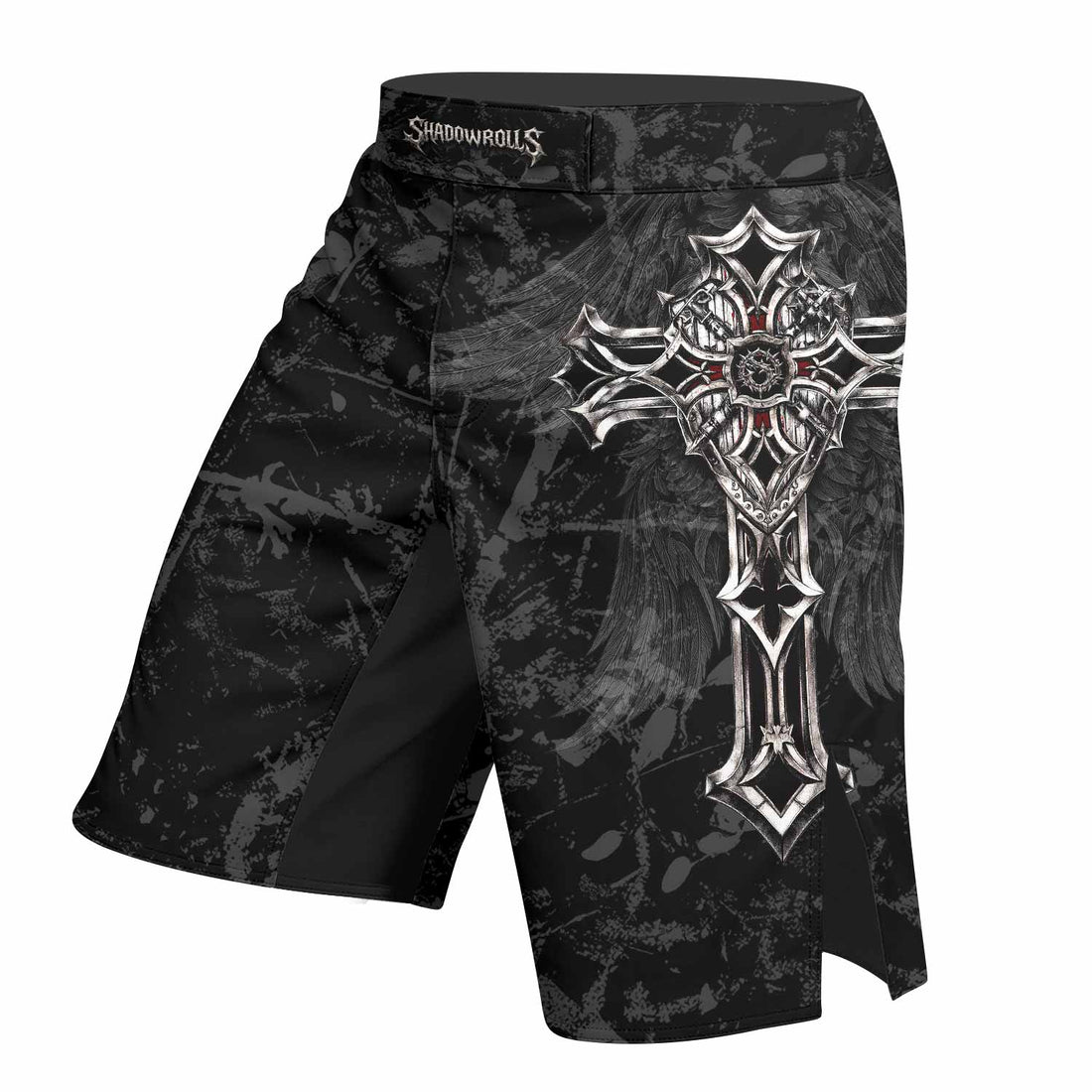 Crown of Thorns Cross Fight Shorts | MMA & BJJ Training Gear - right side mockup
