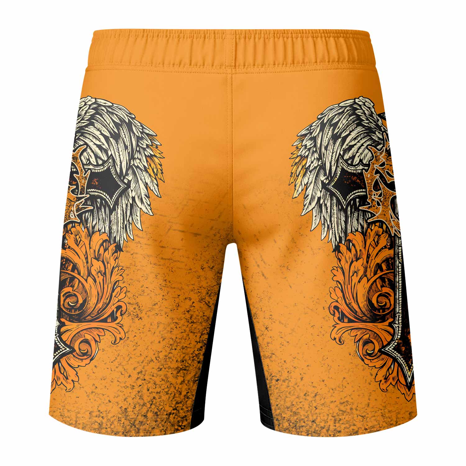 Faith Over Fear Crown Cross Fight Shorts | MMA & Training Gear - back view mockup