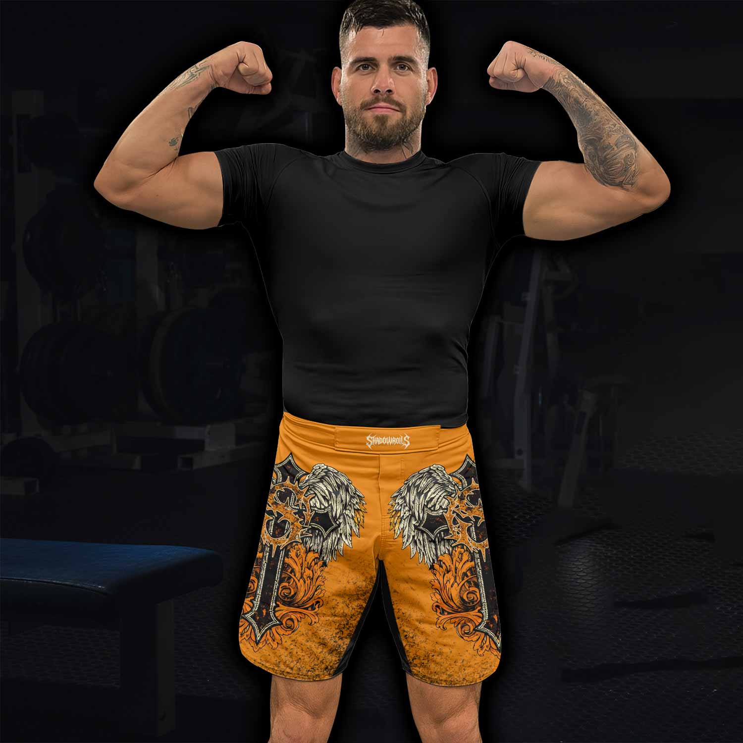 Faith Over Fear Crown Cross Fight Shorts | MMA & Training Gear - lifestyle view