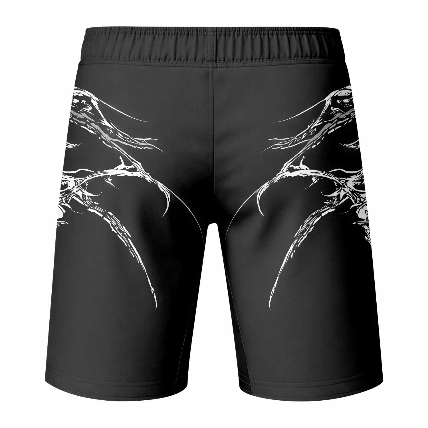 Mortalis Dark Spine Fight Shorts – Durable MMA & Training Shorts - back view mockup