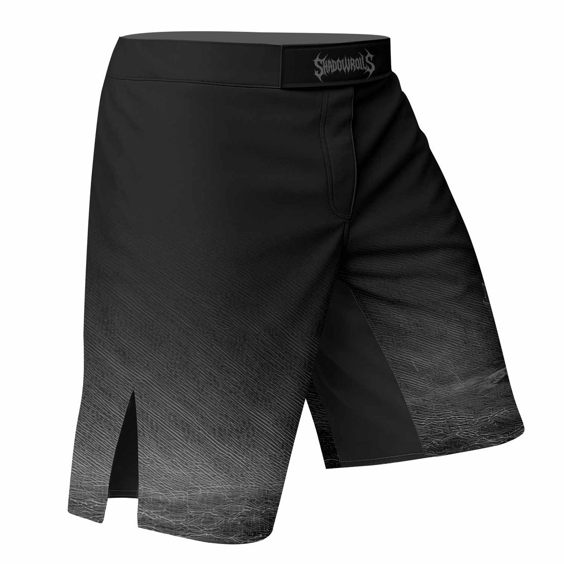 Psalms 23:4 NIV Fight Shorts for MMA, BJJ & Training - right side mockup