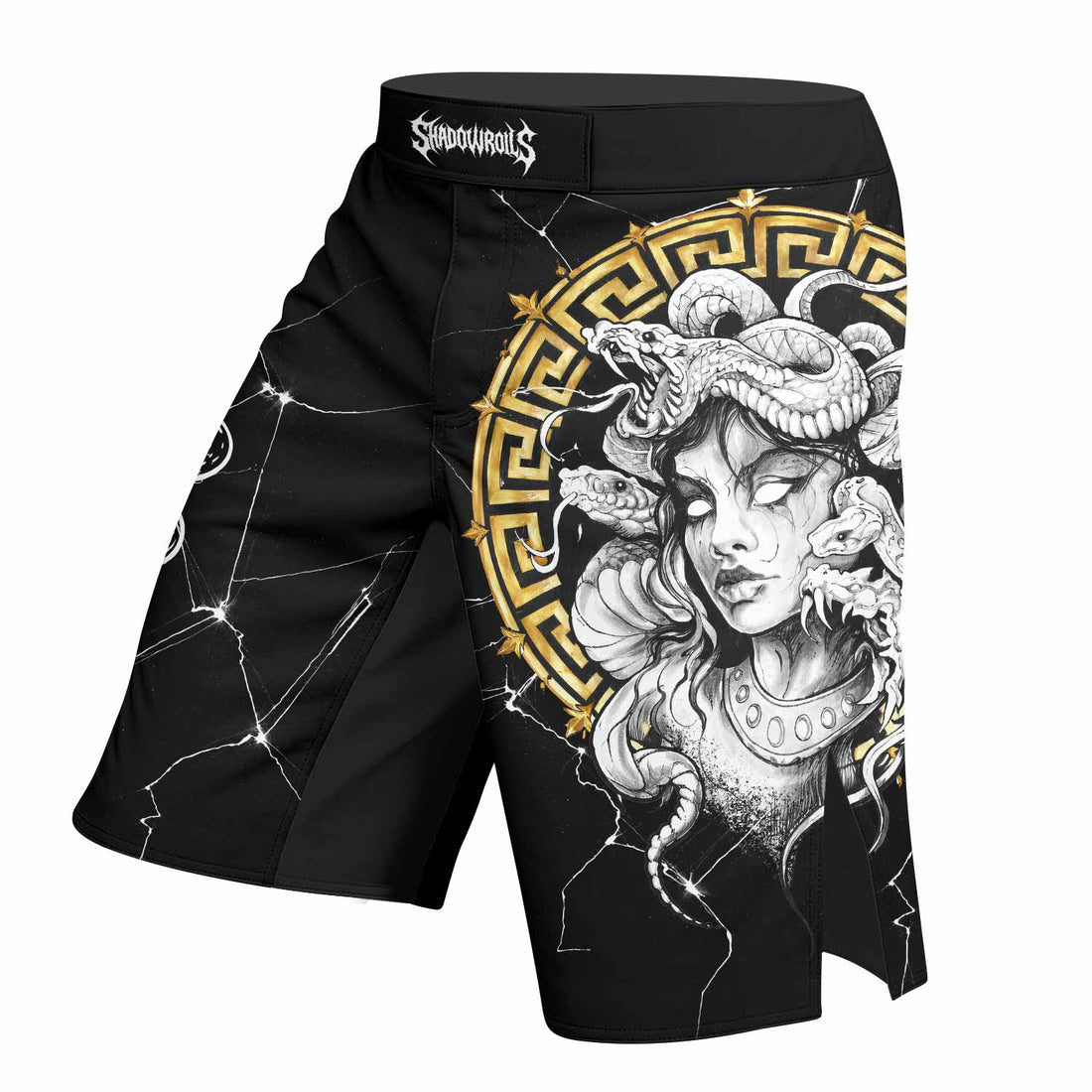 Medusa Snake Fight Shorts – Durable MMA & BJJ Training Gear - right side mockup