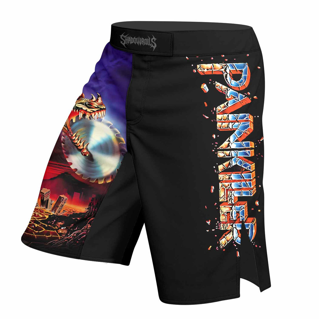 Judas Priest Painkiller Fight Shorts for MMA, BJJ & Boxing - right side mockup