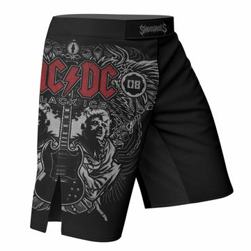 AC/DC Black Ice Fight Shorts – Durable MMA & Training Shorts - right side mockup