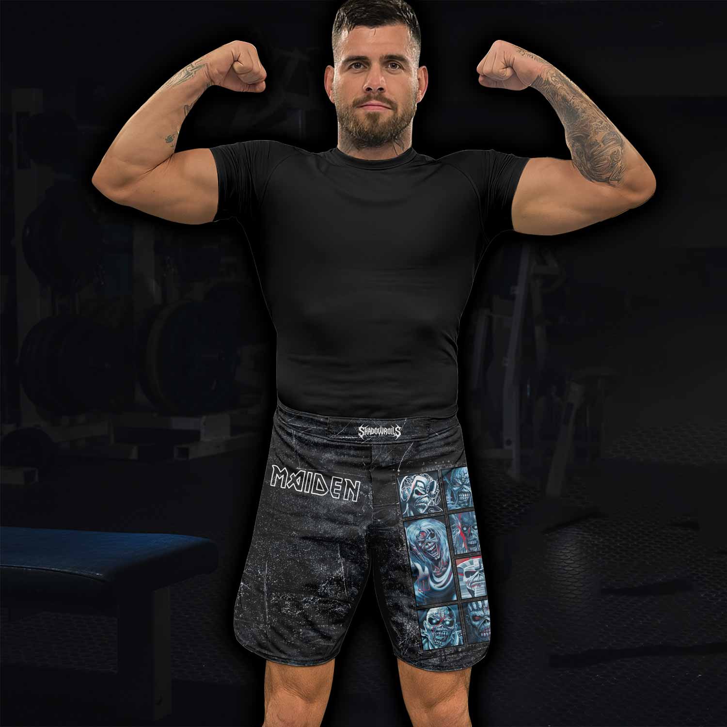Iron Maiden The Ten Eddies Fight Shorts – MMA, BJJ, Boxing Gear - lifestyle view