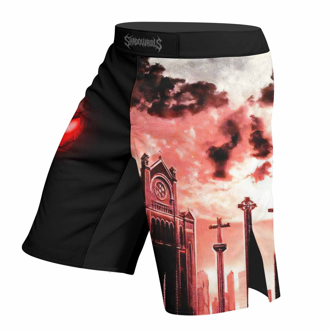 The Punisher Skull Frank Castle Fight Shorts | Fight Shorts for MMA, BJJ, Boxing - right side mockup
