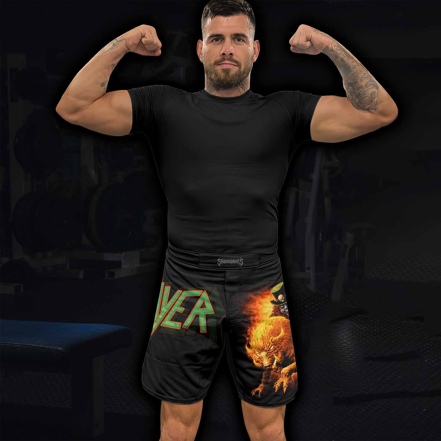 Slayer Hellfire Demon Fight Shorts | MMA, Boxing & BJJ Apparel - lifestyle view