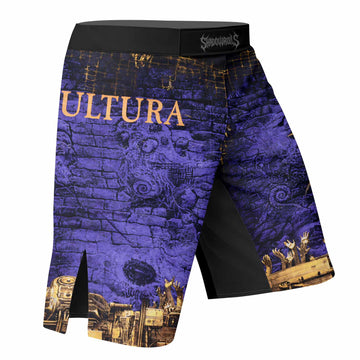 Sepultura Chaos A.D 90s Fight Shorts – Durable MMA, BJJ & Boxing Shorts - right side mockup