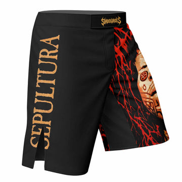 Sepultura Roots Fight Shorts – Durable MMA, BJJ & Boxing Shorts - right side mockup