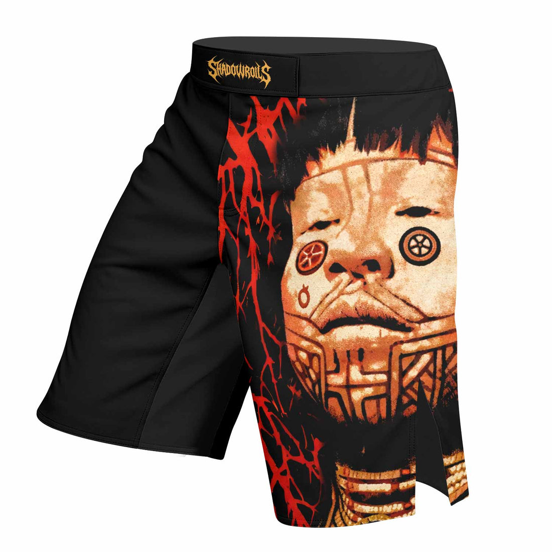 Sepultura Roots Fight Shorts – Durable MMA, BJJ & Boxing Shorts - right side mockup