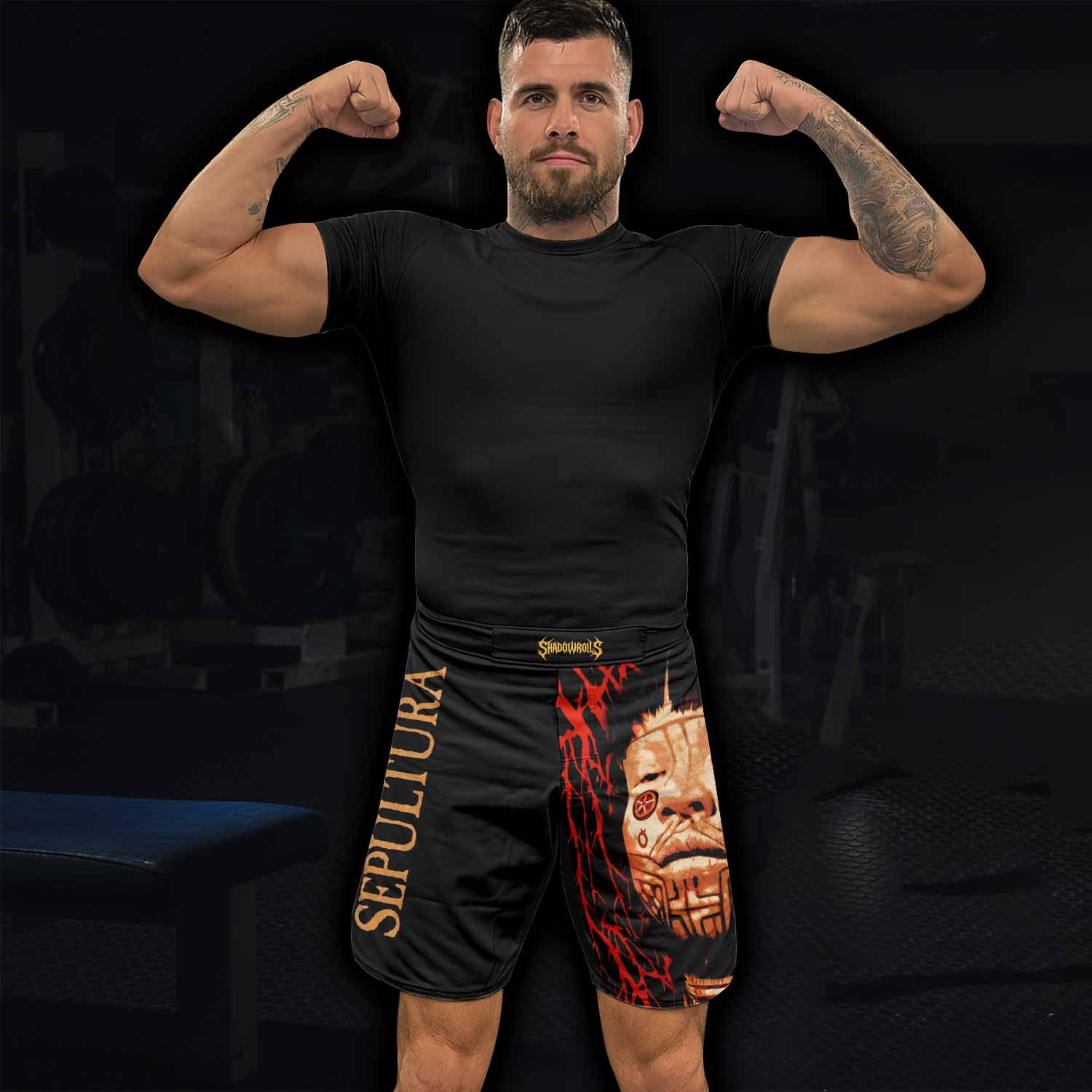 Sepultura Roots Fight Shorts – Durable MMA, BJJ & Boxing Shorts - lifestyle view