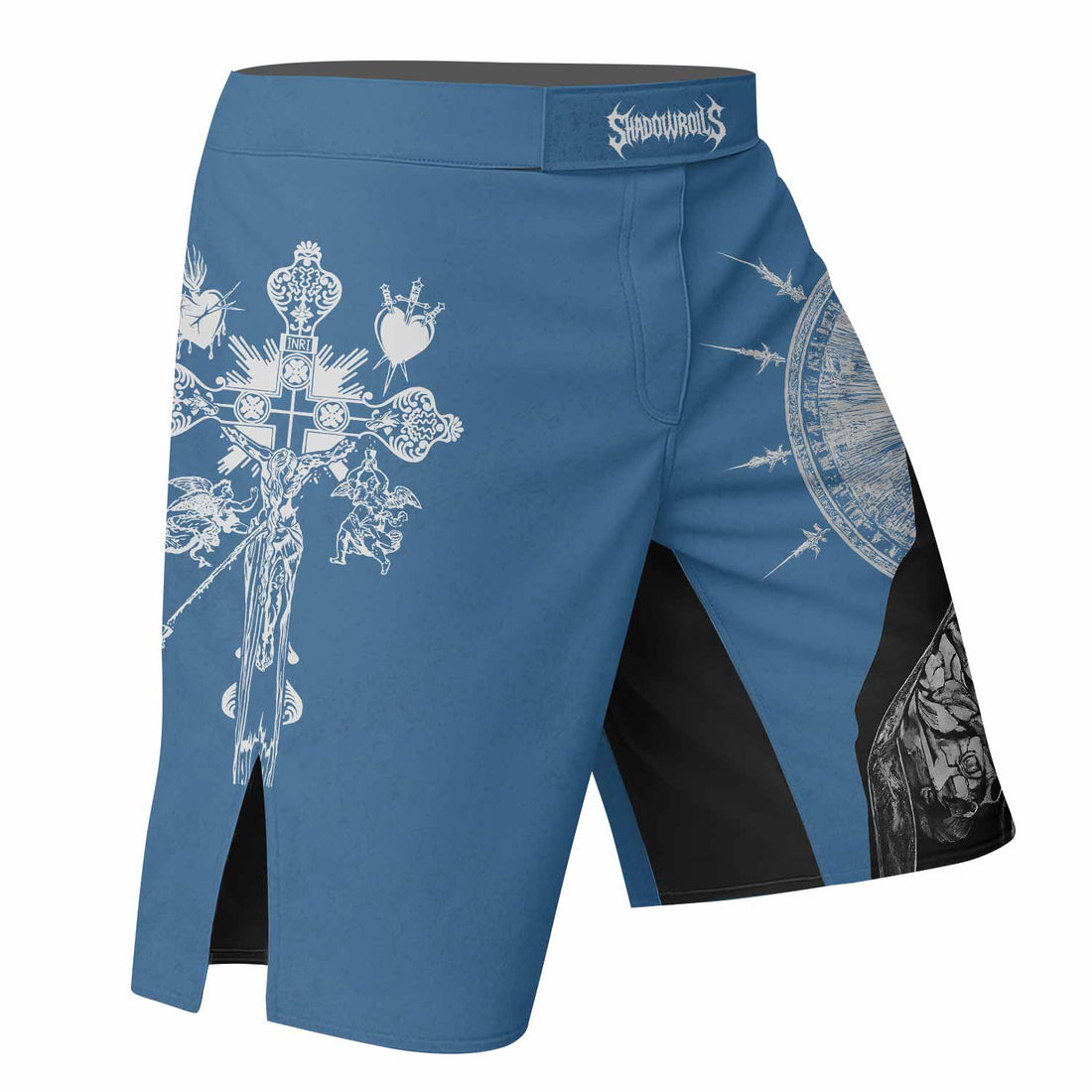 Our Lady of Sorrows Fight Shorts – Durable MMA Fight Shorts - right side mockup