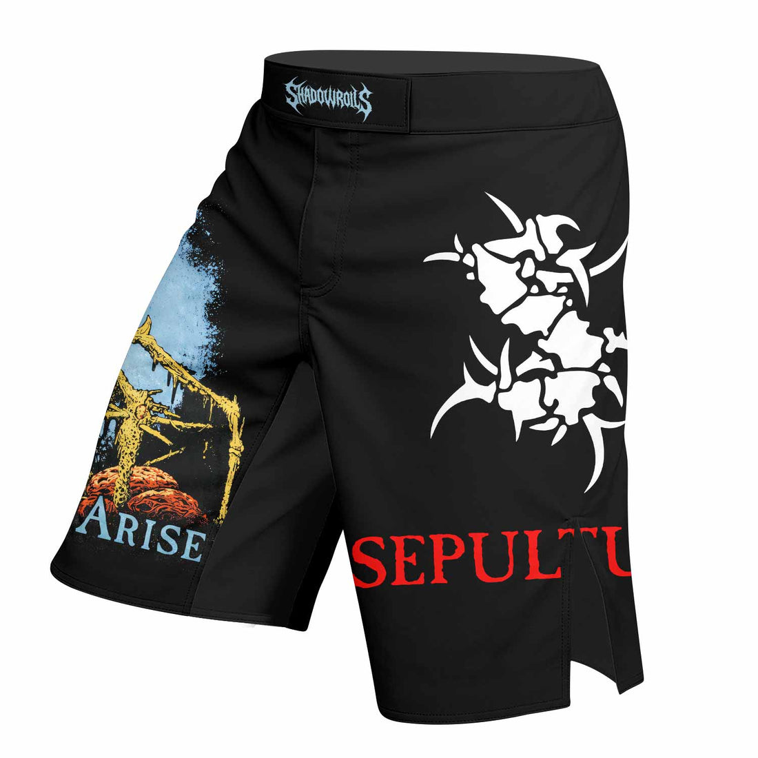 Sepultura Arise Fight Shorts – Durable MMA, BJJ, and Boxing Shorts - right side mockup