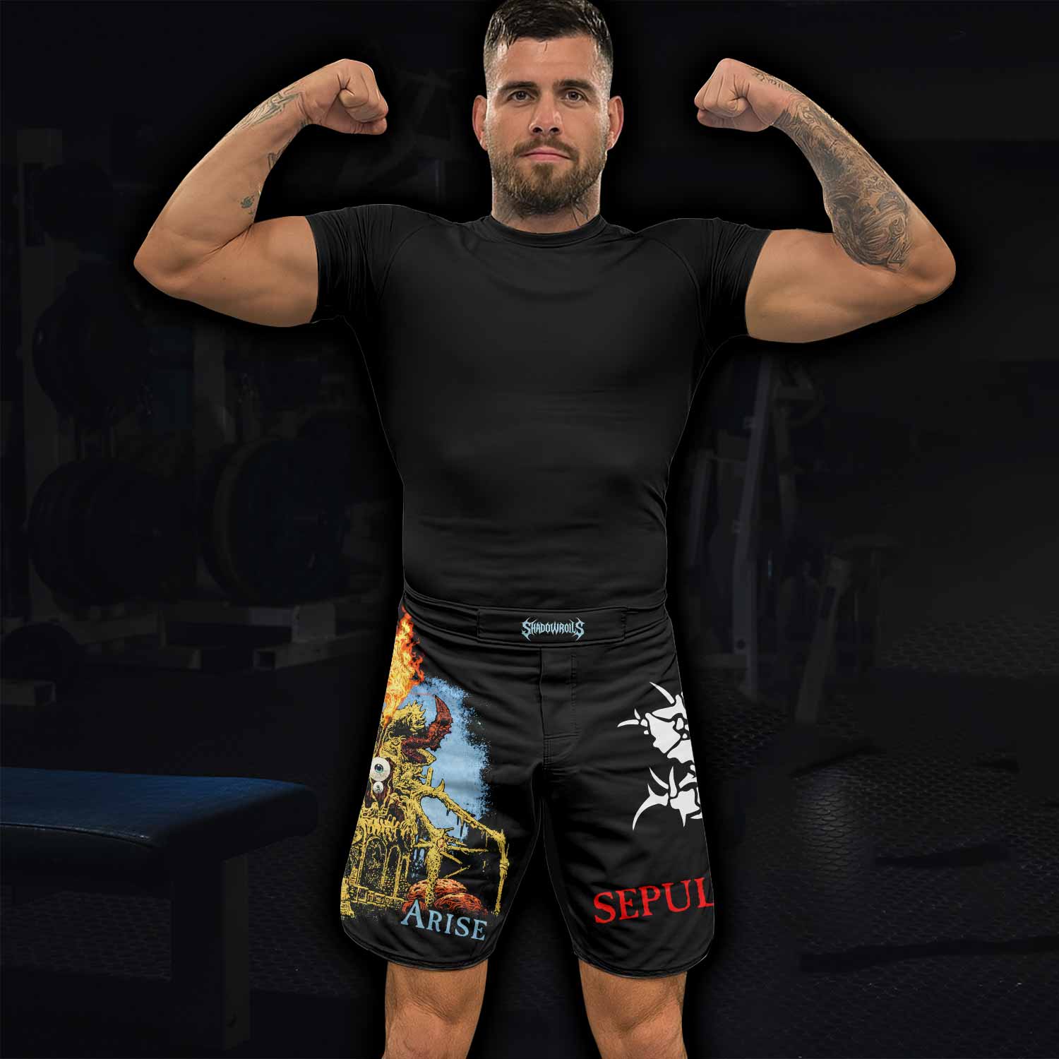 Sepultura Arise Fight Shorts – Durable MMA, BJJ, and Boxing Shorts - lifestyle view