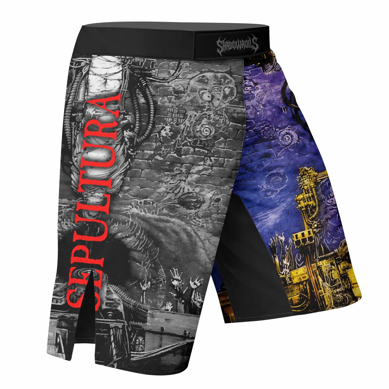 Sepultura Chaos A.D Fight Shorts | Durable MMA & Training Shorts - right side mockup
