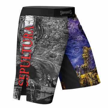 Sepultura Chaos A.D Fight Shorts | Durable MMA & Training Shorts - right side mockup