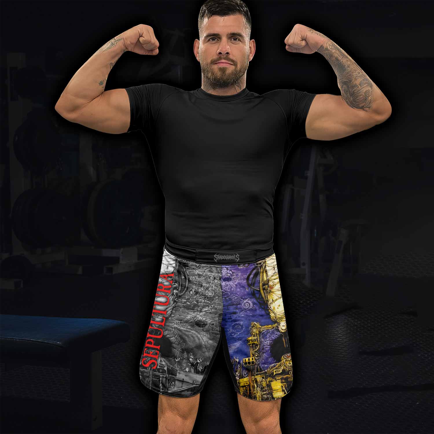 Sepultura Chaos A.D Fight Shorts | Durable MMA & Training Shorts - lifestyle view