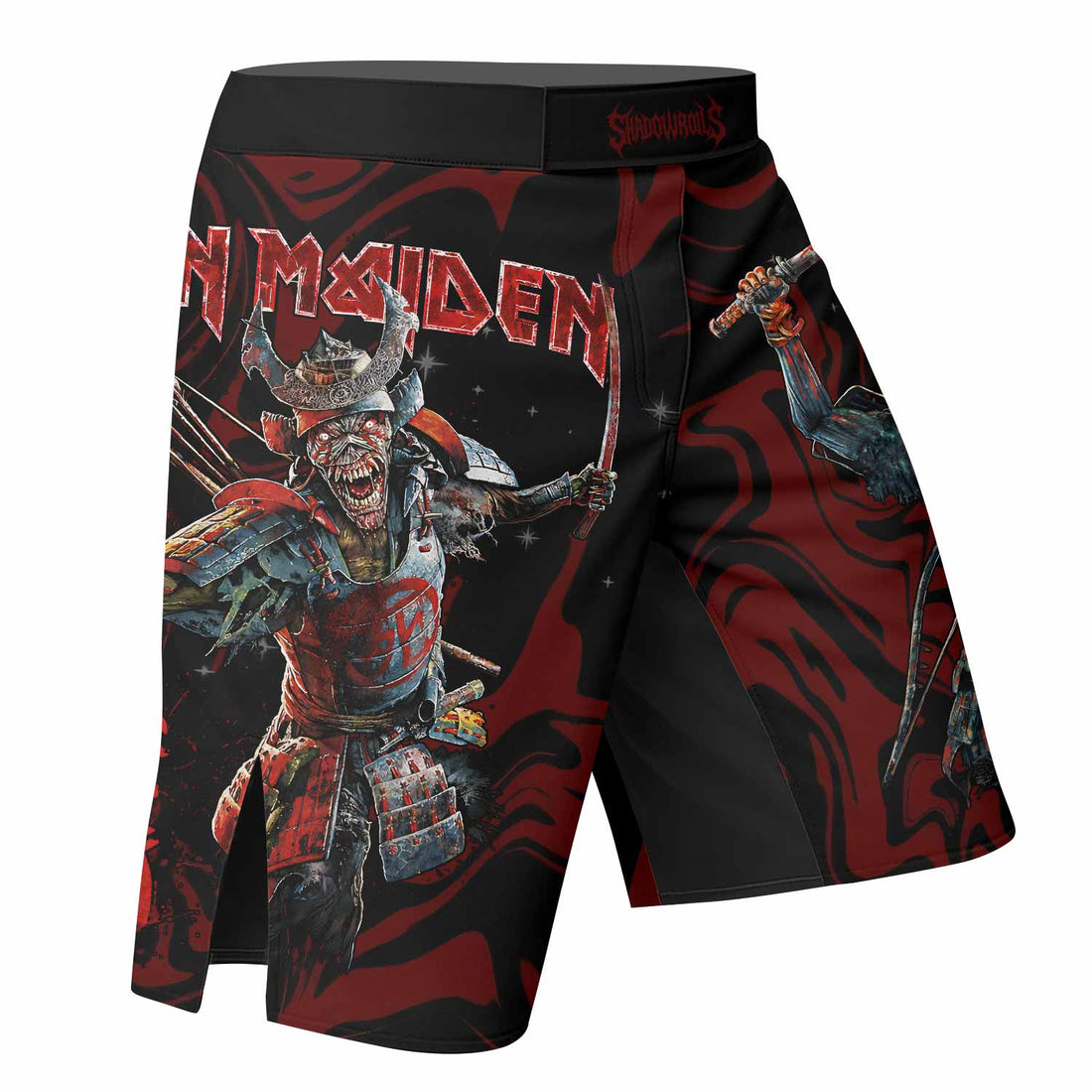 Iron Maiden Senjutsu Samurai Eddie Fight Shorts – MMA & BJJ Gear - right side mockup