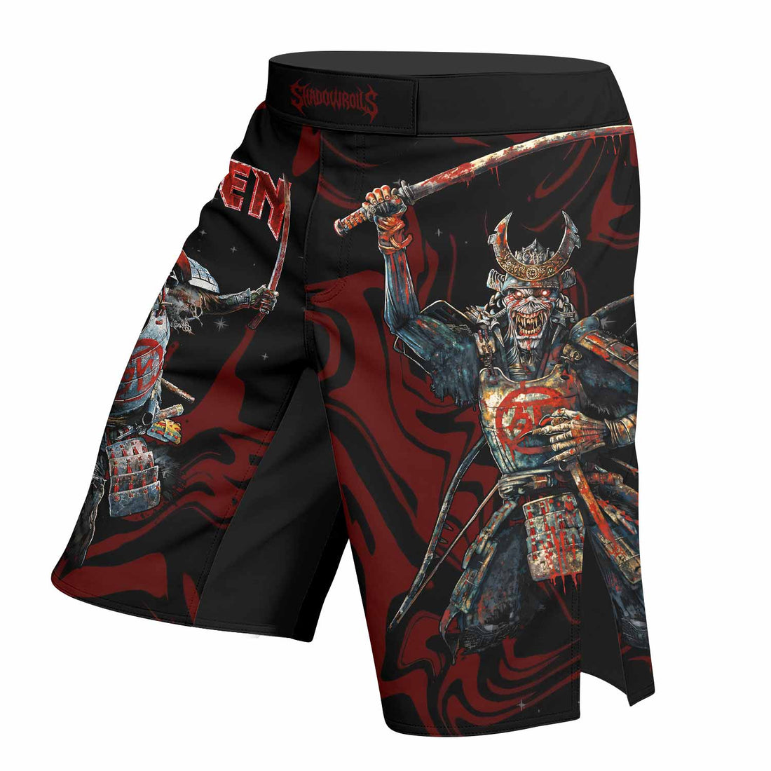Iron Maiden Senjutsu Samurai Eddie Fight Shorts – MMA & BJJ Gear - right side mockup