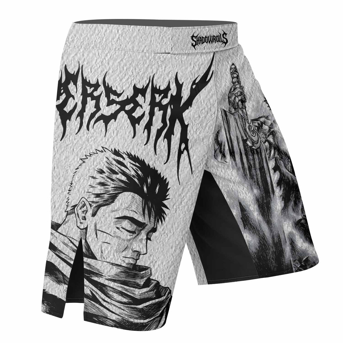 Berserk Metal Guts Fight Shorts – MMA, BJJ, Boxing & Training Gear - right side mockup