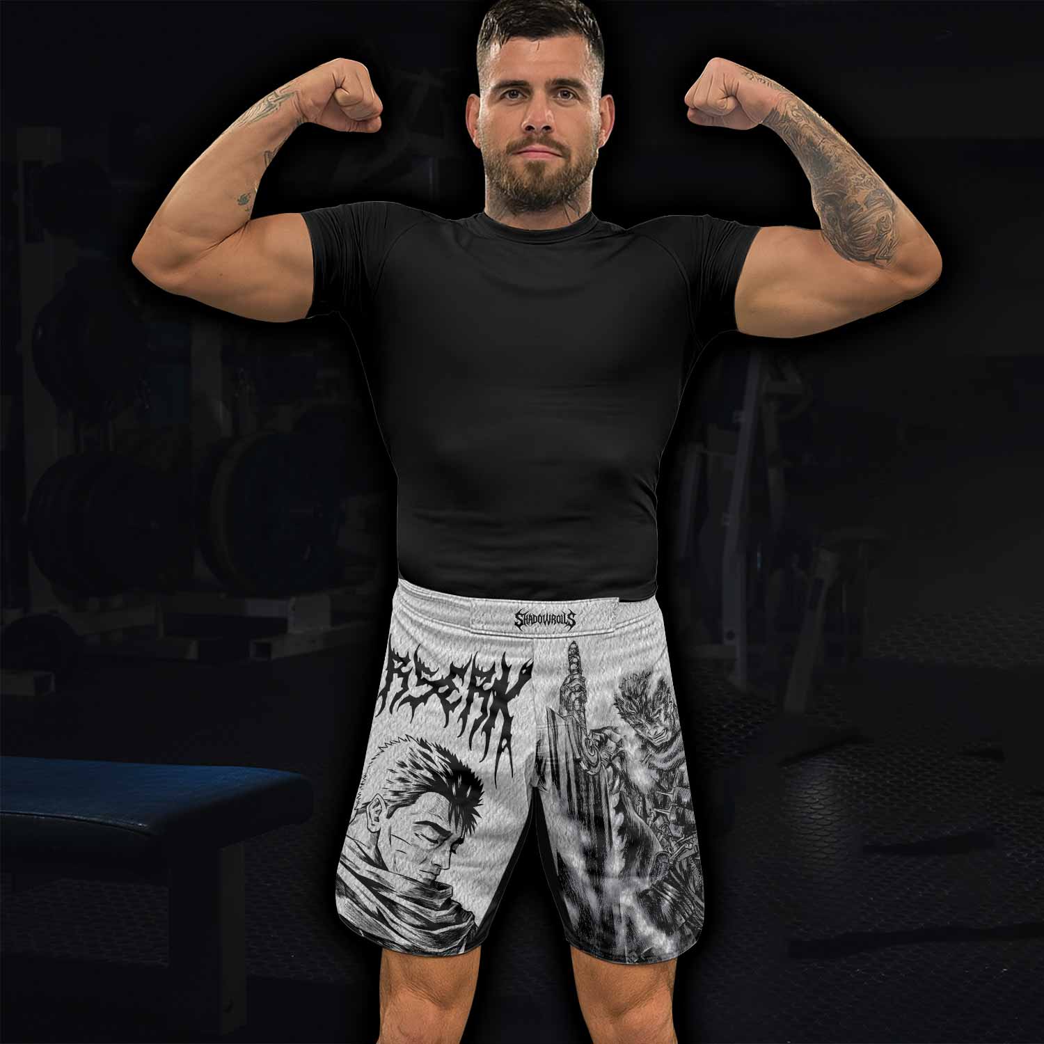 Berserk Metal Guts Fight Shorts – MMA, BJJ, Boxing & Training Gear - lifestyle view