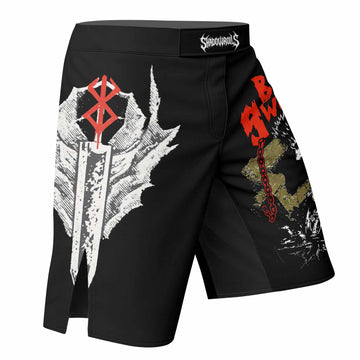 Berserk Black Swordsman Guts Fight Shorts | MMA & BJJ Wear - right side mockup