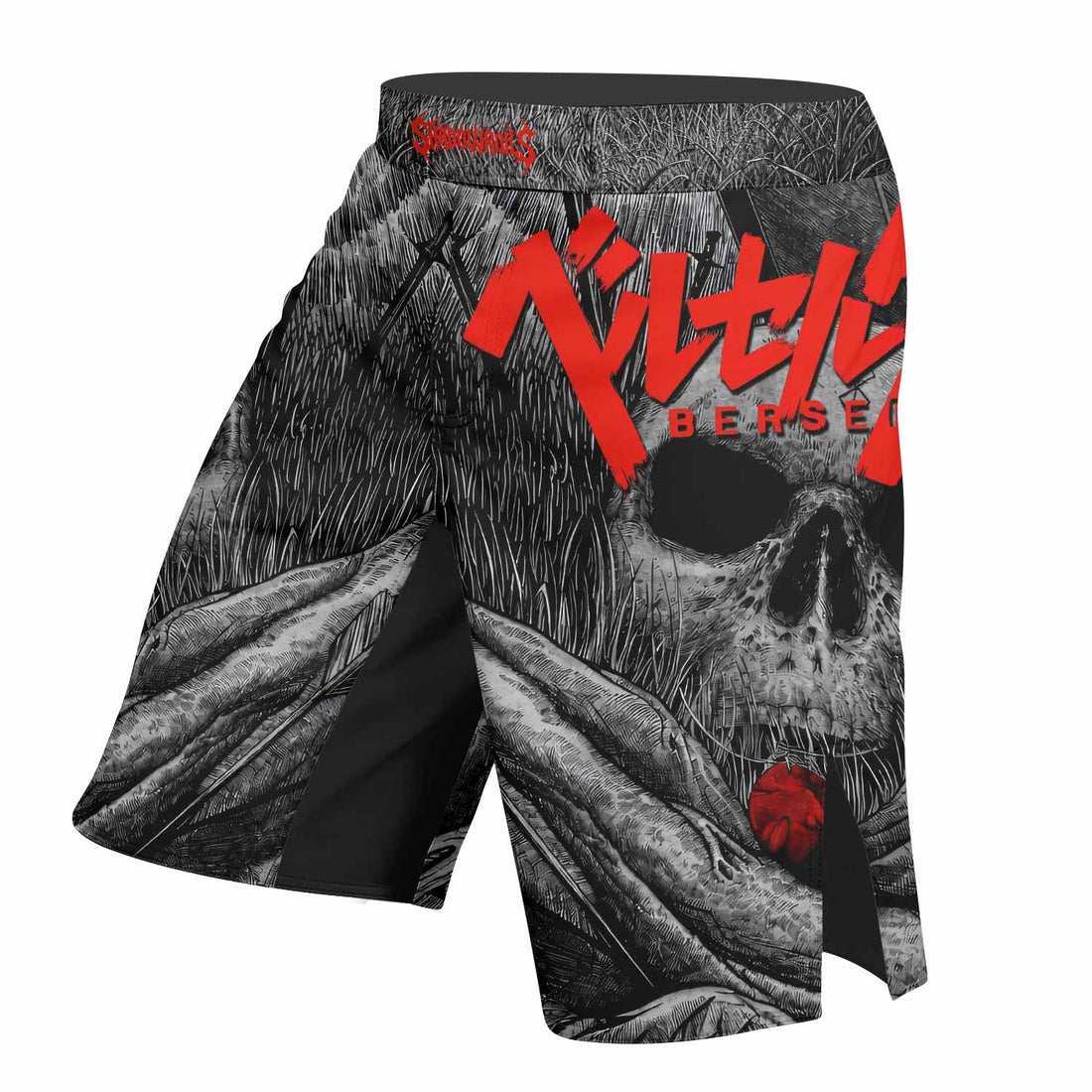Berserk Eclipse Fight Shorts – Durable MMA, BJJ, and Boxing Shorts - right side mockup
