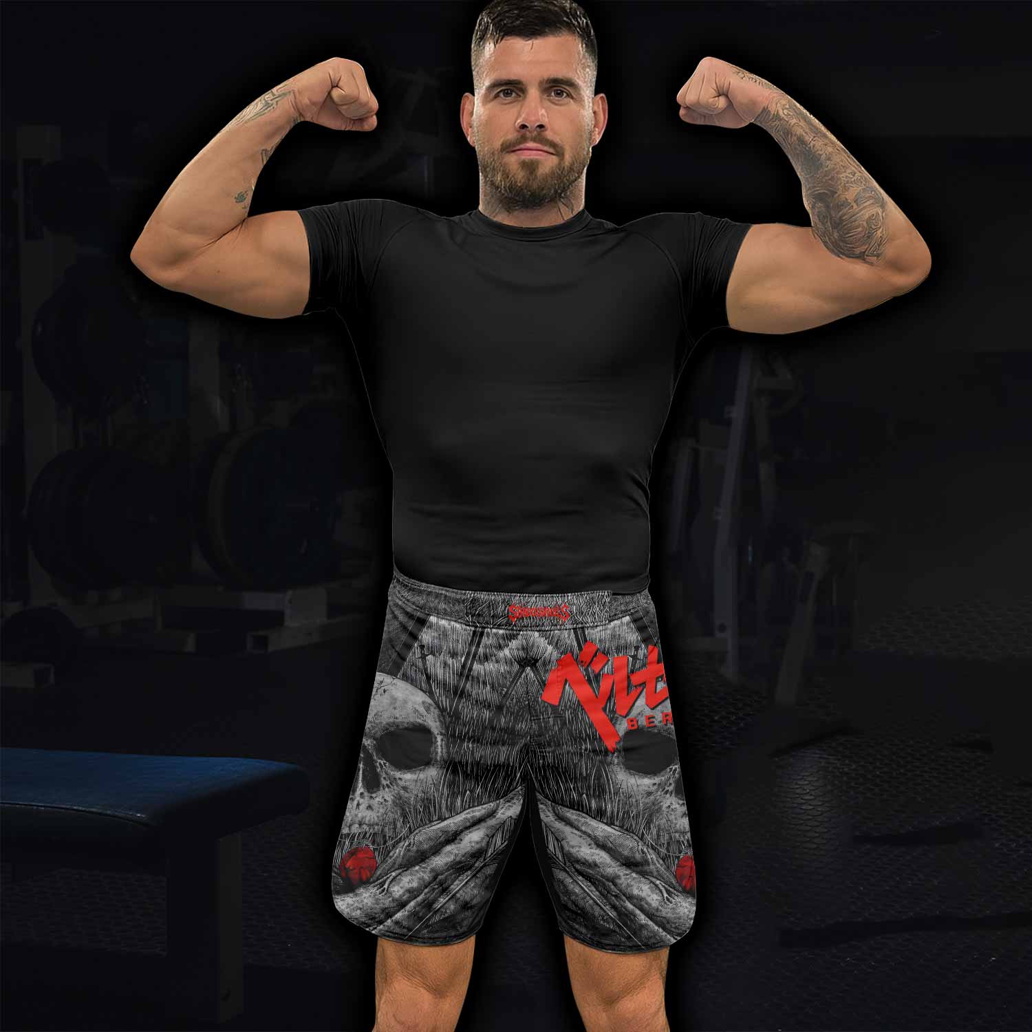 Berserk Eclipse Fight Shorts – Durable MMA, BJJ, and Boxing Shorts - lifestyle view