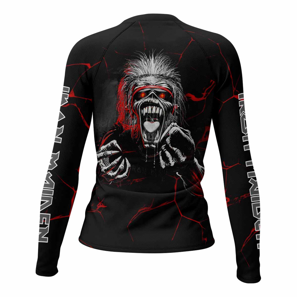 Iron Maiden A Real Dead One Women's Rash Guard Long Sleeve - back view mockup