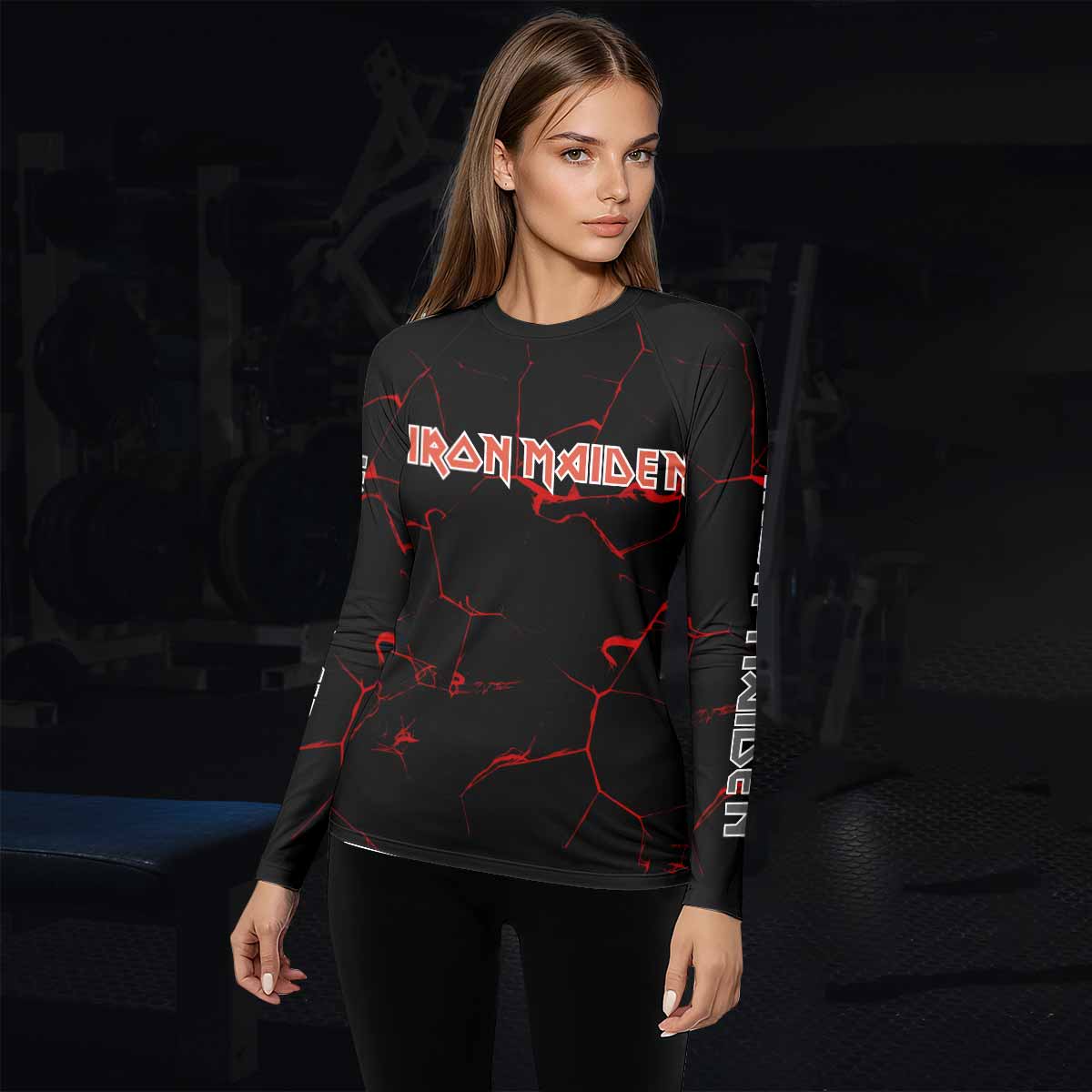 Iron Maiden A Real Dead One Women's Rash Guard Long Sleeve - lifestyle view