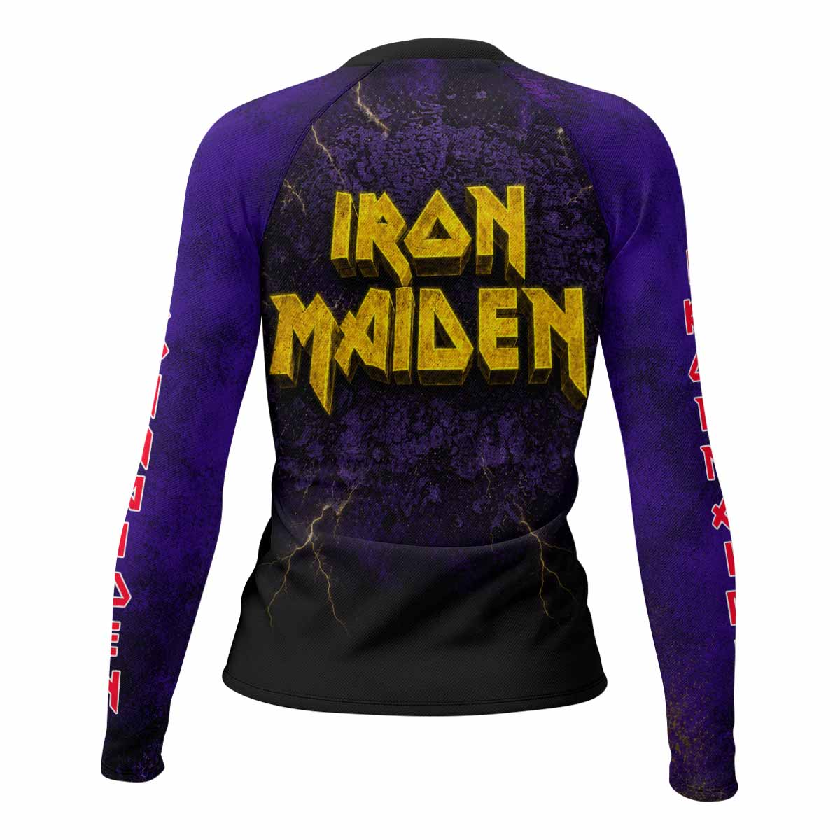 Iron Maiden Capitol Chaos Eddie Women's Rash Guard Long Sleeve - back view mockup