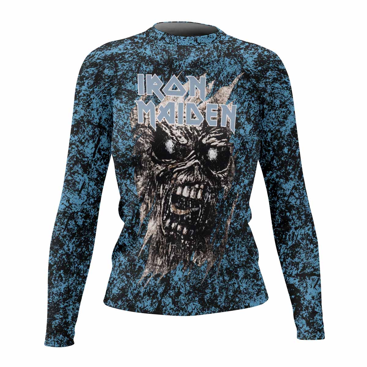 Iron Maiden Fear Reaper Eddie Women's Rash Guard Long Sleeve - front view mockup