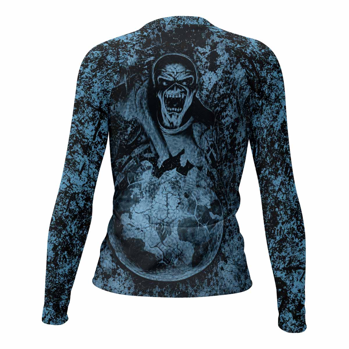 Iron Maiden Fear Reaper Eddie Women's Rash Guard Long Sleeve - back view mockup