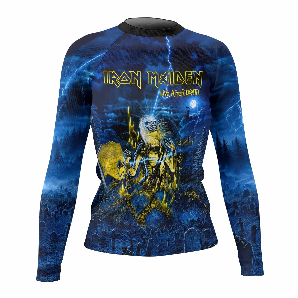 Iron Maiden Live After Death Eddie Women's Rash Guard Long Sleeve - front view mockup