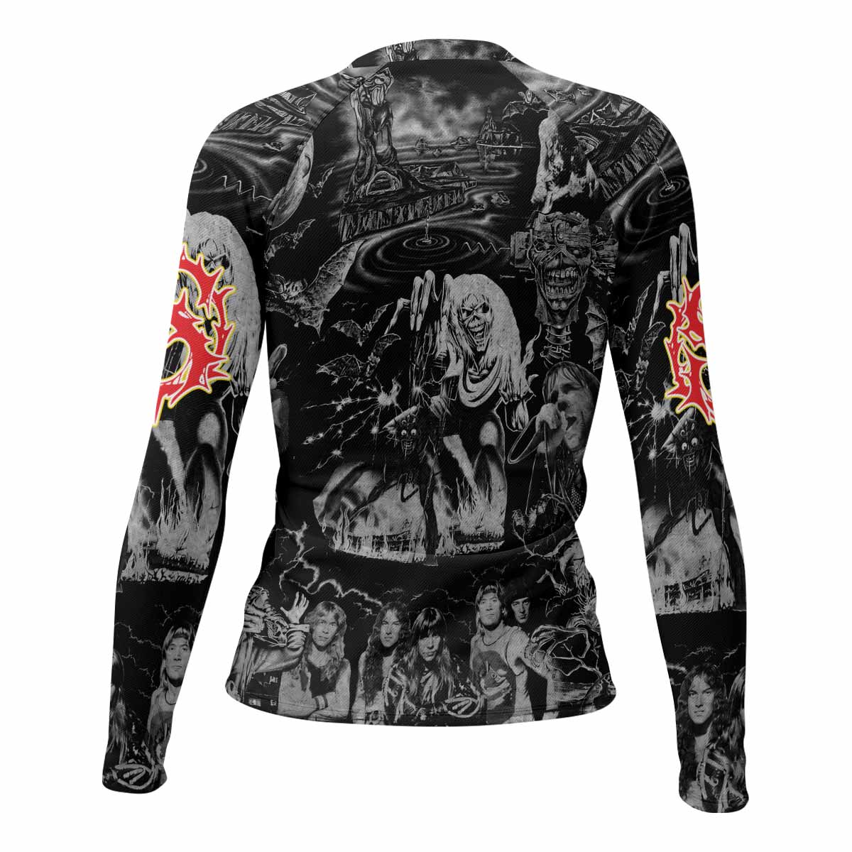 Iron Maiden From Here to Eternity Eddie Women's Rash Guard Long Sleeve - back view mockup