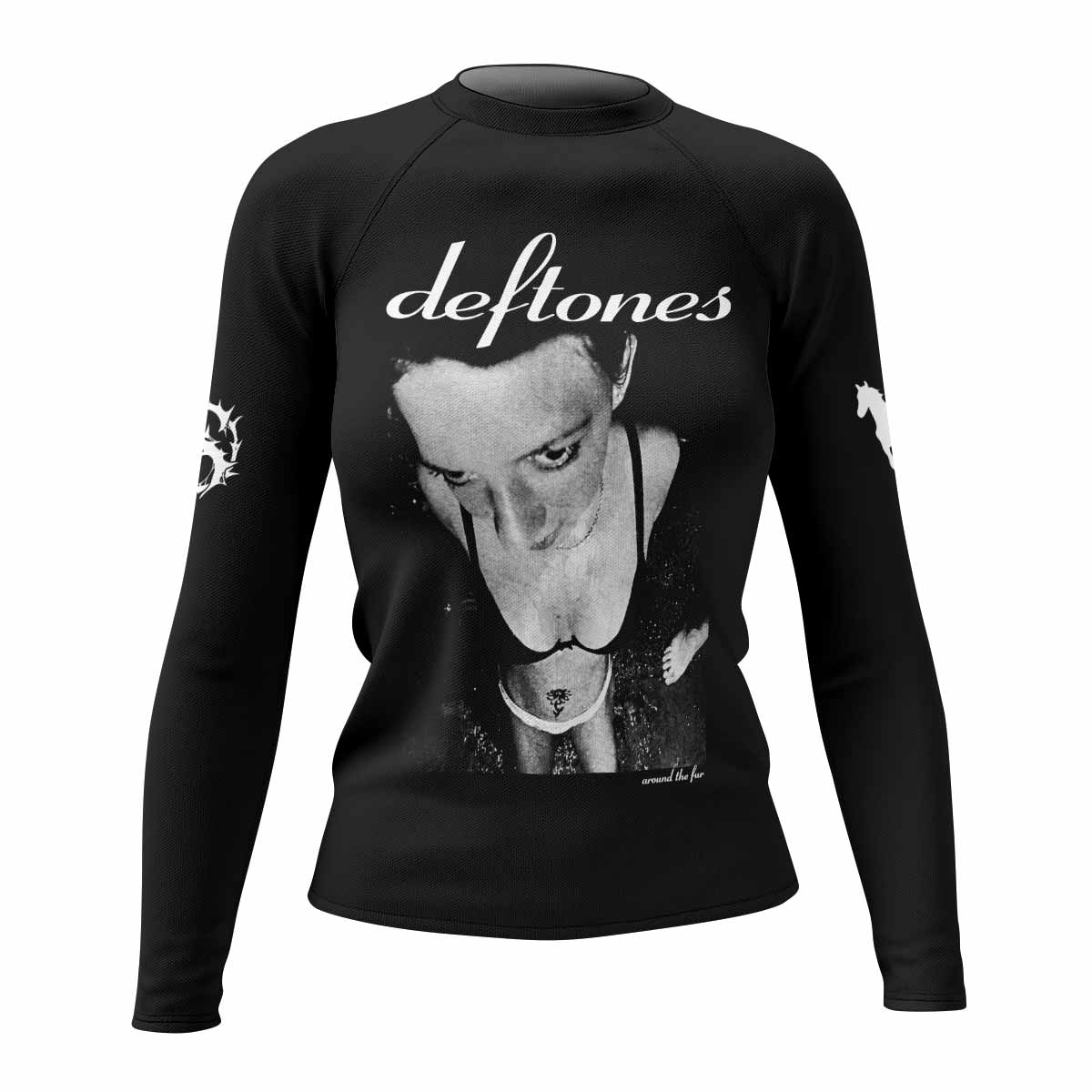 Deftones Around the Fur Women's Rash Guard Long Sleeve - front view mockup