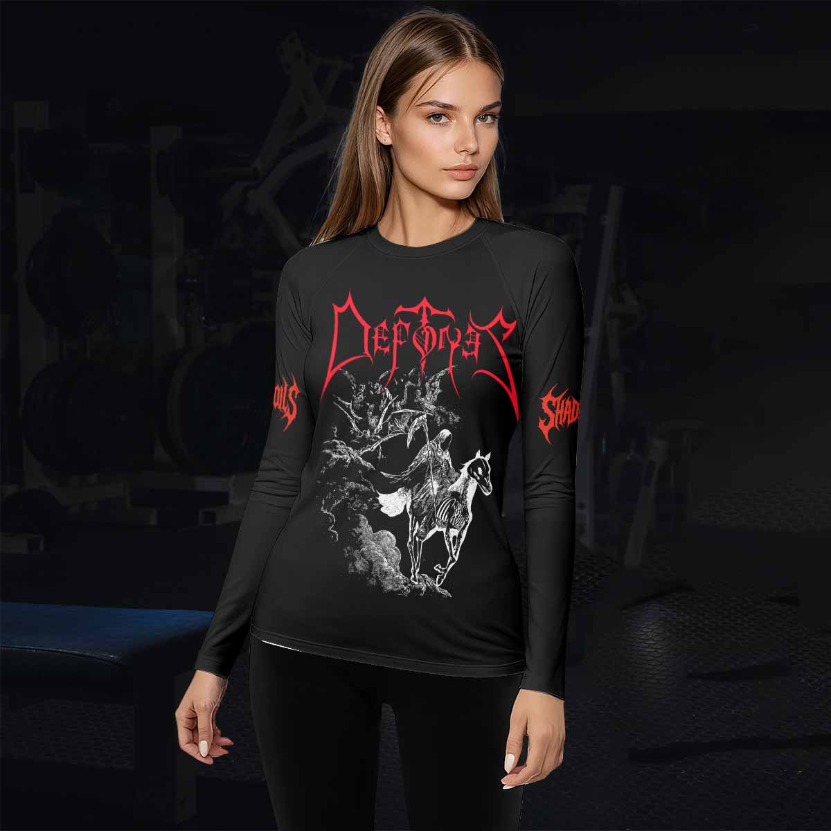Deftones White Pony Grim Reaper Women's Rash Guard Long Sleeve - lifestyle view