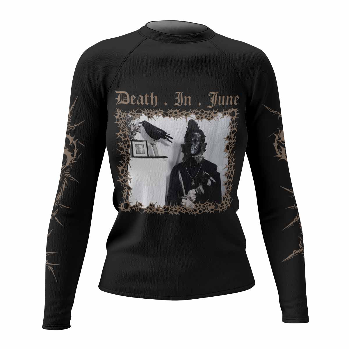 Death in June Ritual Raven Women's Rash Guard Long Sleeve - front view mockup