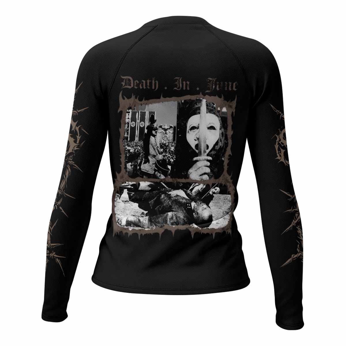 Death in June Ritual Raven Women's Rash Guard Long Sleeve - back view mockup