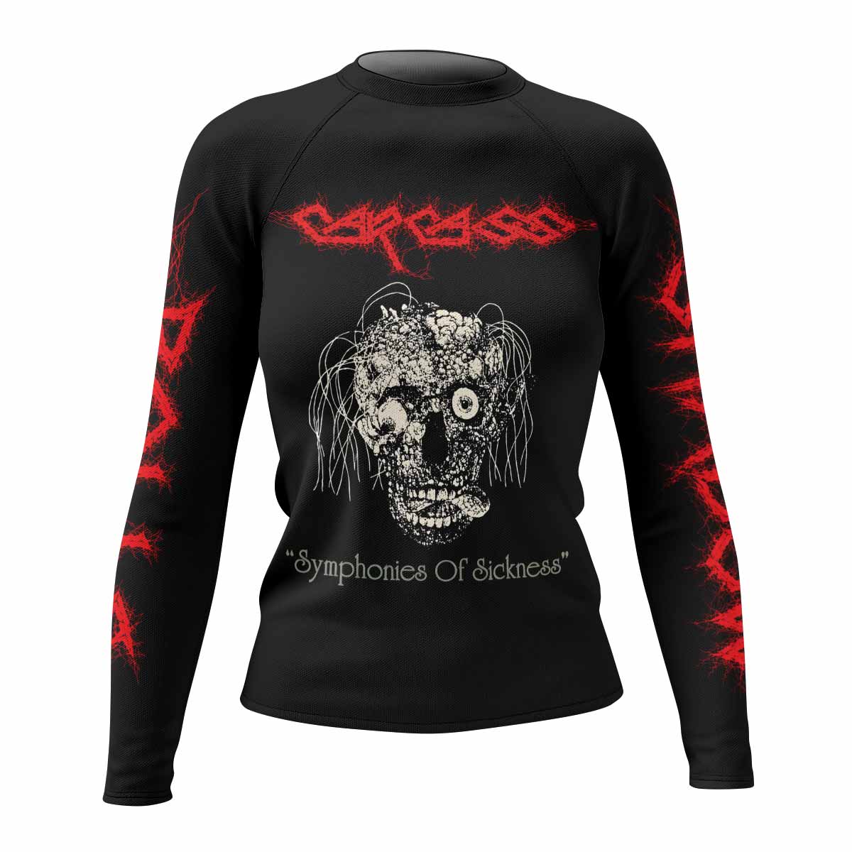 Carcass Symphonies of Sickness Women's Rash Guard Long Sleeve - front view mockup